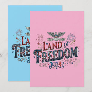 Land der Freiheit 4. Juli Patriotisch Feiertagskarte