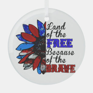 Land der Freiheit wegen der Brave - USA Ornament Aus Glas