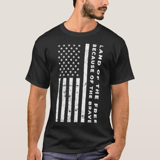 Land der Freiheit wegen der tapferen amerikanische T-Shirt (Vorderseite)