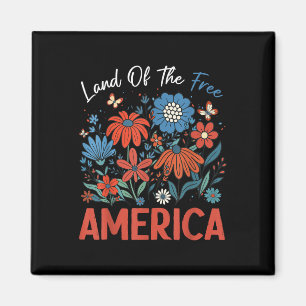 Land der Freiheit wegen der tapferen Boho Flora Magnet