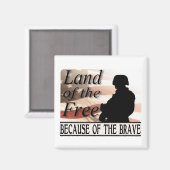 Land der Freiheit wegen der Tapferkeit Magnet (Vorderseite/Rückseite)