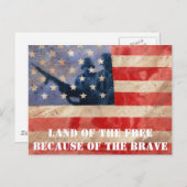 Land der Freiheit wegen der Tapferkeit Postkarte (Vorne/Hinten)