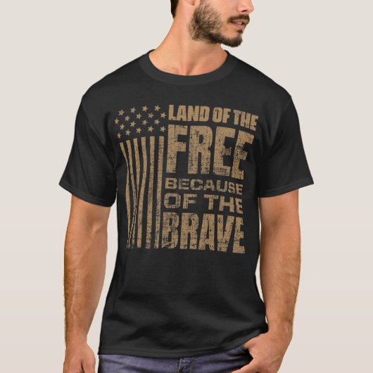 Land der Freiheit wegen der Tapferkeit T-Shirt (Vorderseite)