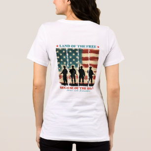 Land der Freiheit wegen der Tapferkeit Tri-Blend Shirt