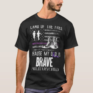Land der Freiheit, weil mein Vater mutig militäris T-Shirt
