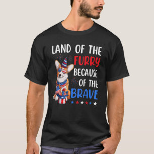 Land der Furry Corgi 4. Juli Merica USA Ame T-Shirt