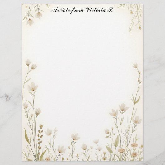 Land der kleinen weißen Wildblumen Briefbogen (Vorderseite)