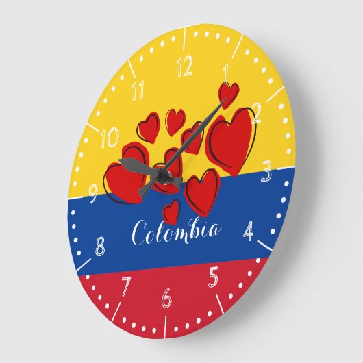 Land der kolumbianischen Flagge Große Wanduhr (Winkel)