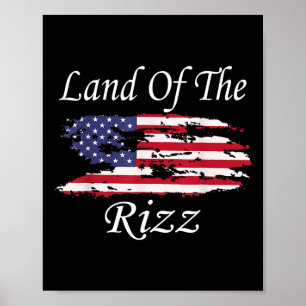 Land der Rizz Lustig Patriotisch Trump 4. Juli Poster