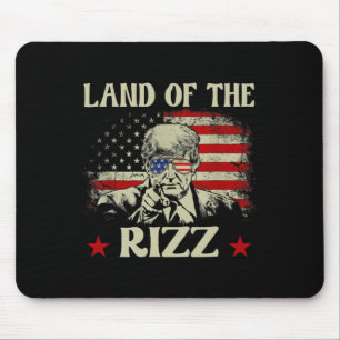Land der Rizz Lustiger patriotischer Trump 4. Juli Mousepad