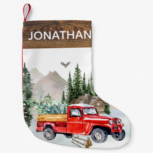 Land der Rustikalen Flussuferhütte Kleiner Weihnachtsstrumpf (Vorderseite)