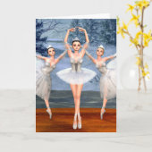 Land der schneebedeckten Ballerinas-Blankekarte Karte (Gelbe Blume)