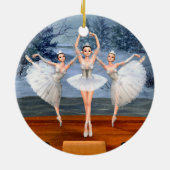 Land der Schneetänze Ballerinas Keramik Ornament (Hinten)