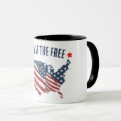 Land der Silhouette "Free - USA Flag" Tasse (VorderseiteRechts)