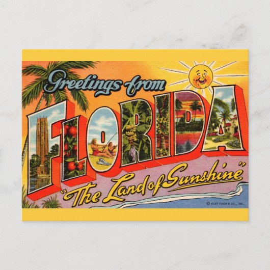 Land der Sonnenschein-Begrüßung Postkarte (Vorderseite)