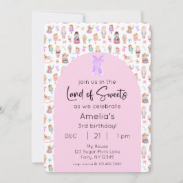 Land der Süßigkeiten Nutcracker Geburtstag Foto Einladung