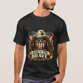 Land der Tapferen Vintage Amerikanischer Adler T-Shirt
