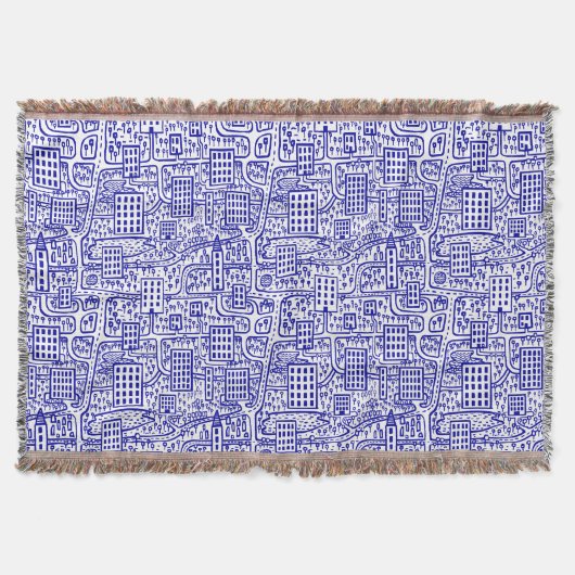 Land der Türme - Navy Blue auf Weiß Decke (Vorderseite)