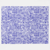 Land der Türme - Navy Blue auf Weiß Fleecedecke (Vorderseite (Horizontal))