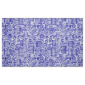 Land der Türme - Navy Blue auf Weiß Stoff (Fat Quarter (45,7 x 55,9 cm))
