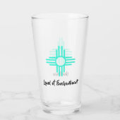 Land der Verzauberung Zia Sun Symbol Bierglas Glas (Rückseite)