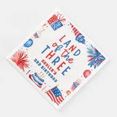 Land des 34. Juli 3. Geburtstag Party Serviette (Ecke)