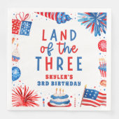 Land des 34. Juli 3. Geburtstag Party Serviette (Vorderseite)