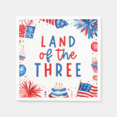 Land des 34. Juli 3. Geburtstag Party Serviette (Vorderseite)