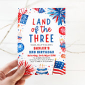 Land des 3. 4. Juli Patriotic 3. Geburtstag Einladung