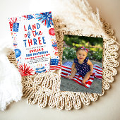 Land des 3. 4. Juli Patriotic 3. Geburtstag Einladung