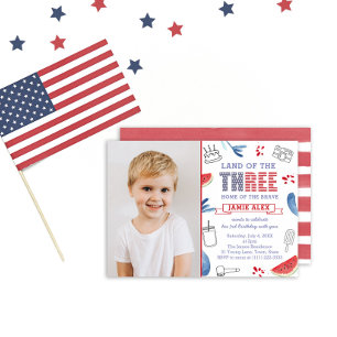 Land des 3. Geburtstags-Party Einladung