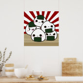Land des aufstrebenden Onigiri Poster (Küche)