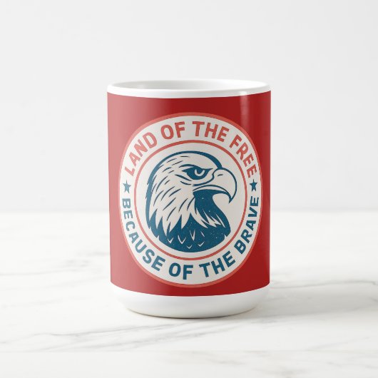 Land des freien Adlers Kaffeetasse (Mittel)