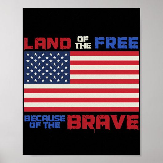 Land des freien Patriotischen USA 4. Juli Poster (Vorne)