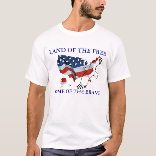 Land des freien Zuhause vom tapferen T-Shirt (Vorderseite)