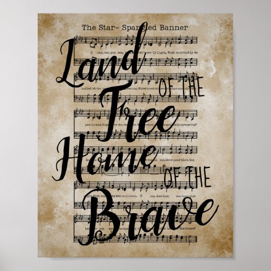 Land des kostenlosen Star-Spangled Banner Poster (Vorne)