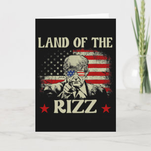 Land des Rizz Lustig Patriotisch Trump 4. Juli Karte