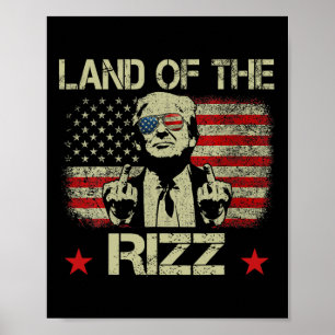Land des Rizz Lustig Patriotisch Trump 4. Juli Poster