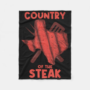 Land des Steak Barbecue Fleisch Grill Funny Tex Fleecedecke