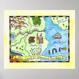 Land des tausend Regenbogen-Plakats Poster