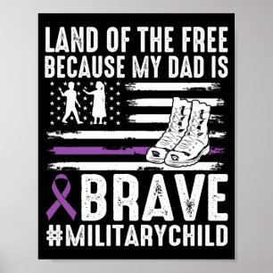 Land des Weil Dad Tapfer Stolz Militär Kind Poster