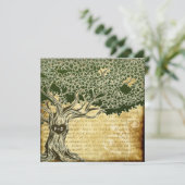 Land-Eichen-Baum-Vintage Hochzeits-Einladungen Einladung (Stehend Vorderseite)