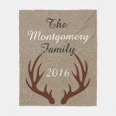 Land-elegante Brown-Rotwild-Geweih-Imitat-Leinwand Fleecedecke (Vorderseite)