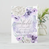 Land Elegante Flora Wasserfarben Lilac Poppies Einladung (Stehend Vorderseite)