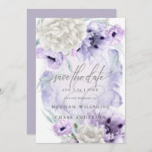 Land Elegante Flora Wasserfarben Lilac Poppies Einladung (Vorne/Hinten)