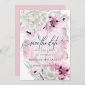 Land Elegante Flora Wasserfarben Rosa Pflaumen Einladung (Vorne/Hinten)