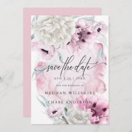 Land Elegante Flora Wasserfarben Rosa Pflaumen Einladung