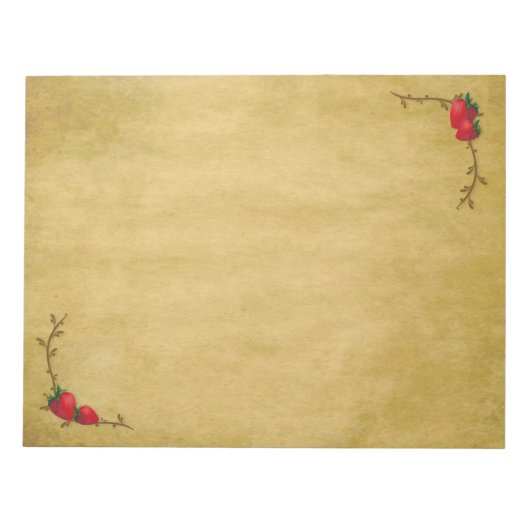 Land Erdbeeren Große Notepad Notizblock (Vorderseite)