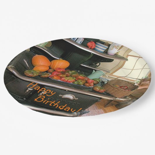 Land ernten Kekofen Pappteller (Schrägansicht)