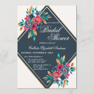 Land Fall Gold Blume Brautparty Einladung